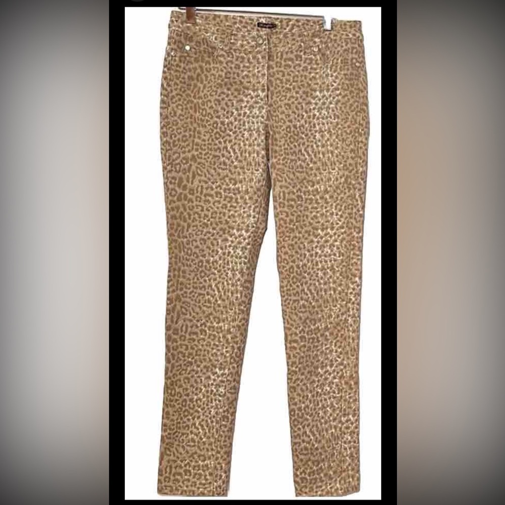 Women’s J. McLaughlin Cotton & Spandex Animal Print Straight Leg Jeans stretchy